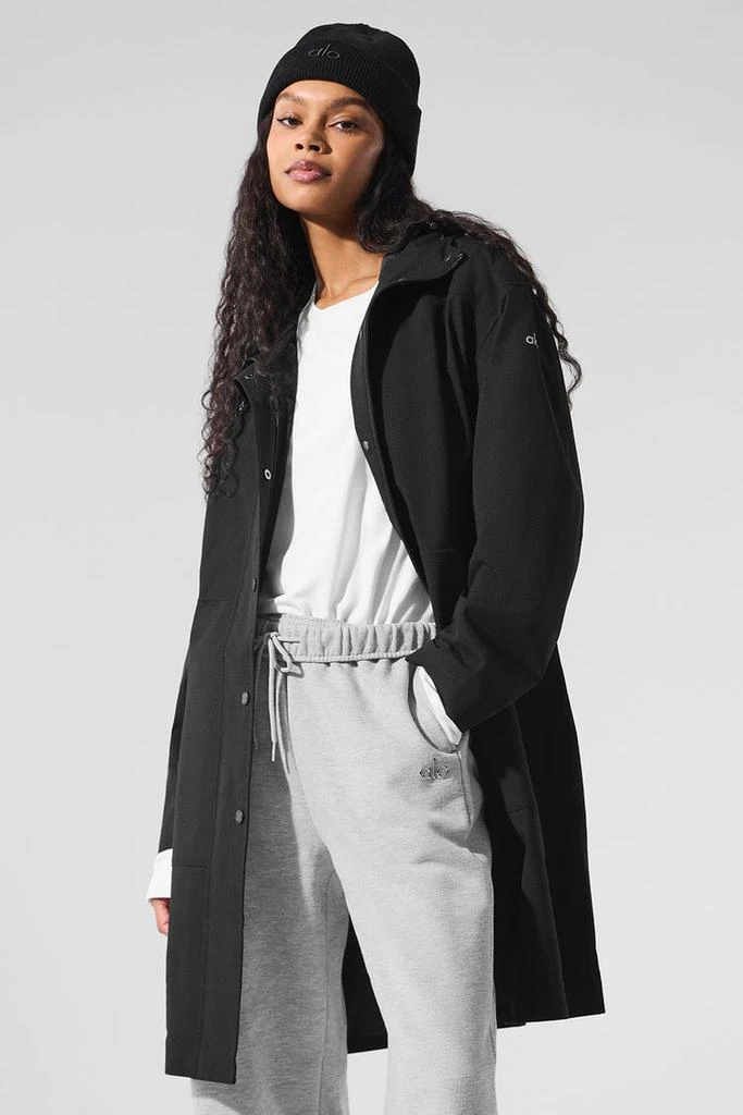 Alo Rain Or Shine Long Coat - Black 1