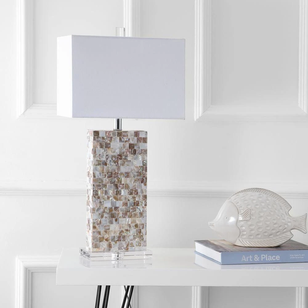JONATHAN Y Cannon 29" Seashell and Crystal LED Table Lamp 4