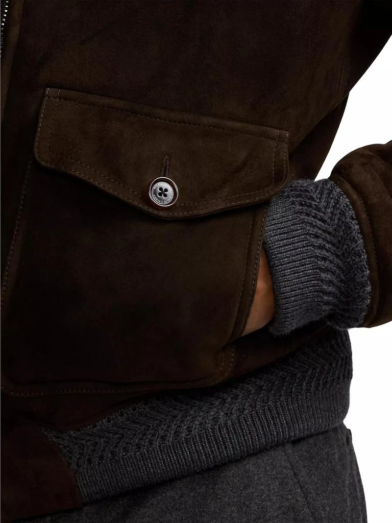Ralph Lauren Welles Straight Shearling Bomber Jacket 7
