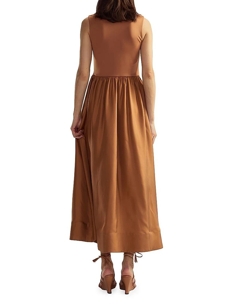 Cynthia Rowley Stretch Silk Zip-Front Maxi Dress 3