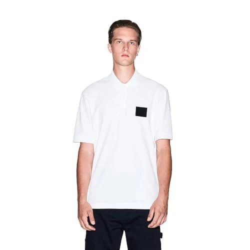 Armani Exchange Armani Exchange Men's Mercerized Piquet Tonal Box Graphic Polo