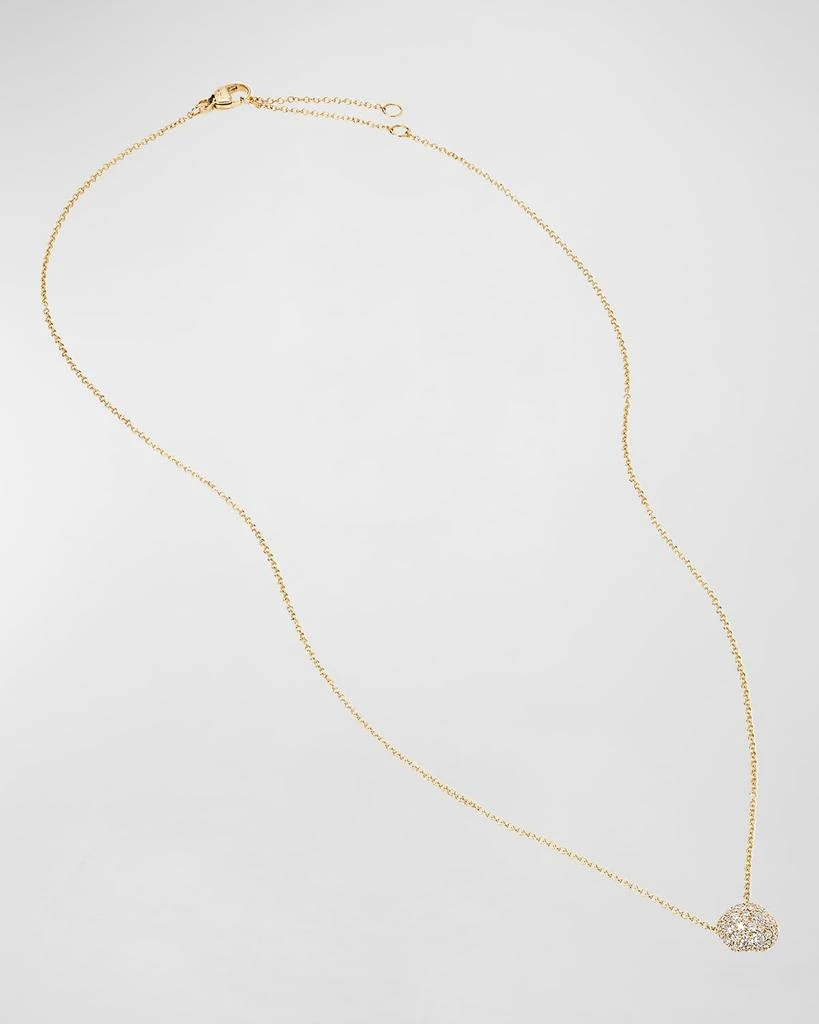 David Yurman 18k Yellow Gold Diamond Cushion Pendant Necklace 3