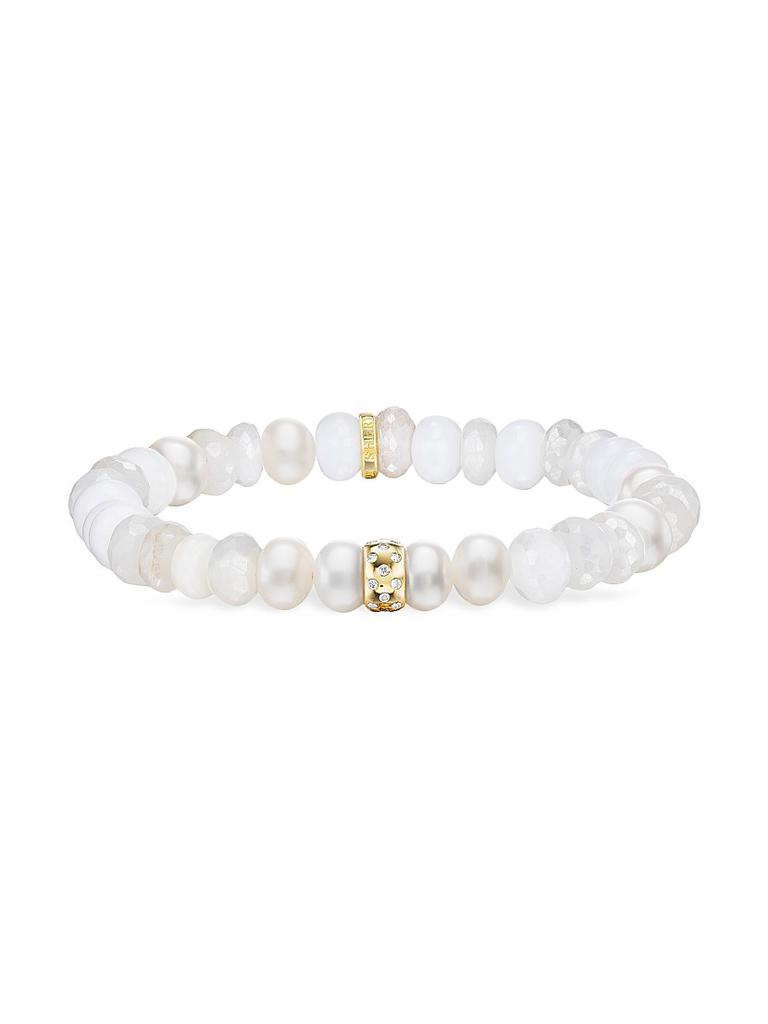 Sheryl Lowe 14K Yellow Gold, Multi-Stone & 0.15 TCW Diamond Beaded Bracelet