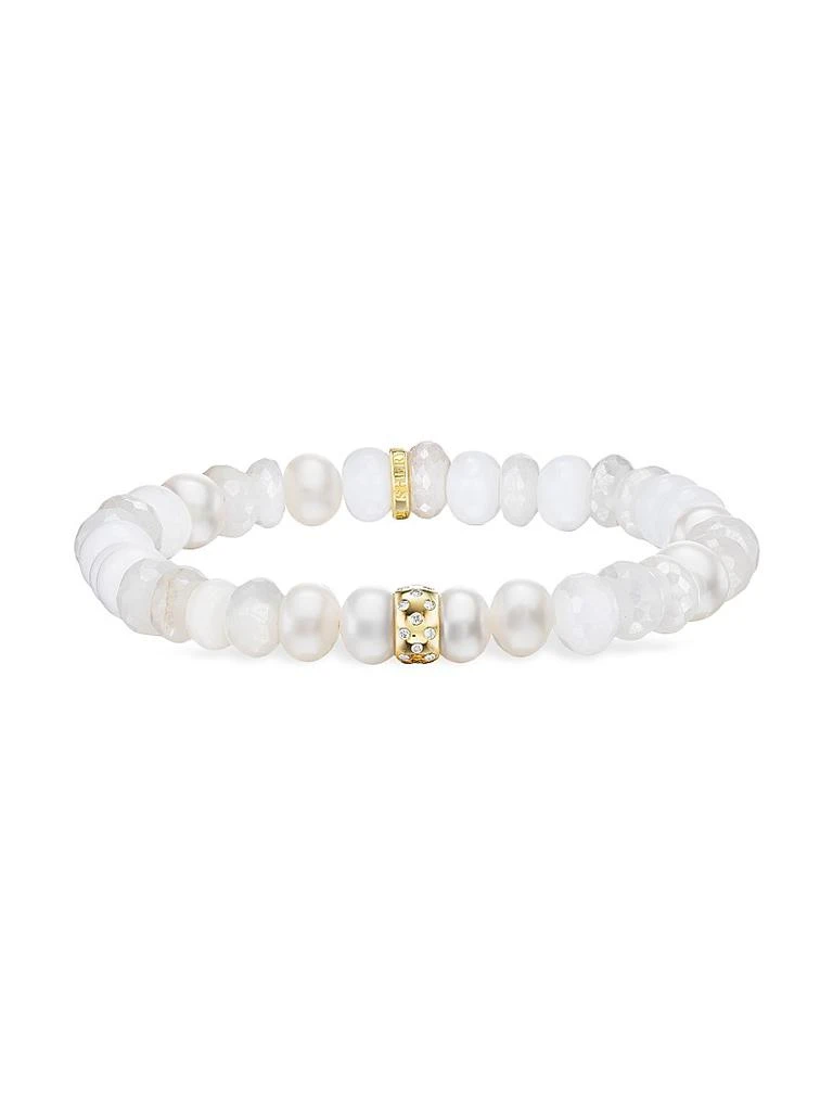 Sheryl Lowe 14K Yellow Gold, Multi-Stone & 0.15 TCW Diamond Beaded Bracelet 1