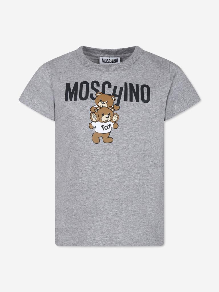 Moschino Moschino Kids Teddy Bear Logo T-Shirt in Grey