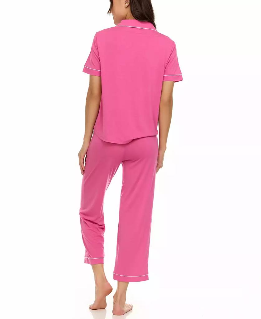 Flora Nikrooz Women's Annie Notch Top and Capri Pajama Set