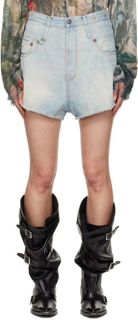 R13 Blue Straight Double Loop Venti Denim Shorts 1