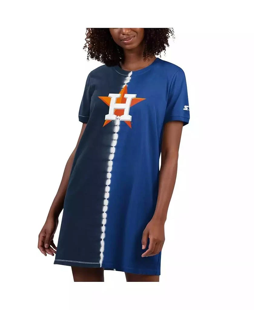 Starter Women's Navy, Royal Houston Astros Ace Tie-Dye Sneaker Dress 1