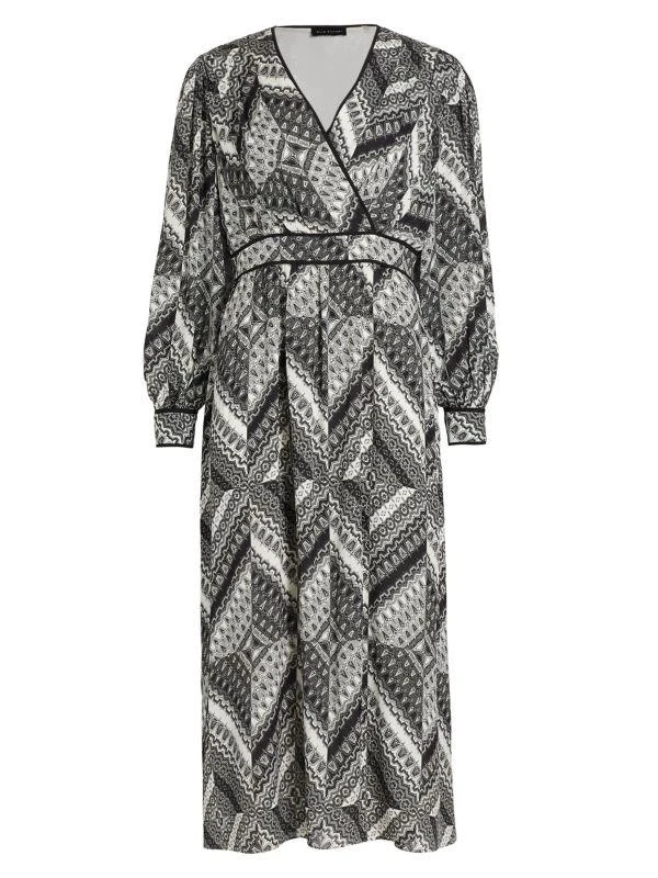 Tahari The Caelan Printed Silk Midi-Dress 6