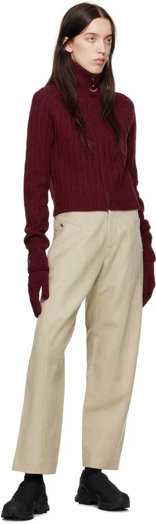 Hyein Seo Burgundy Cropped Knit Sweater 4