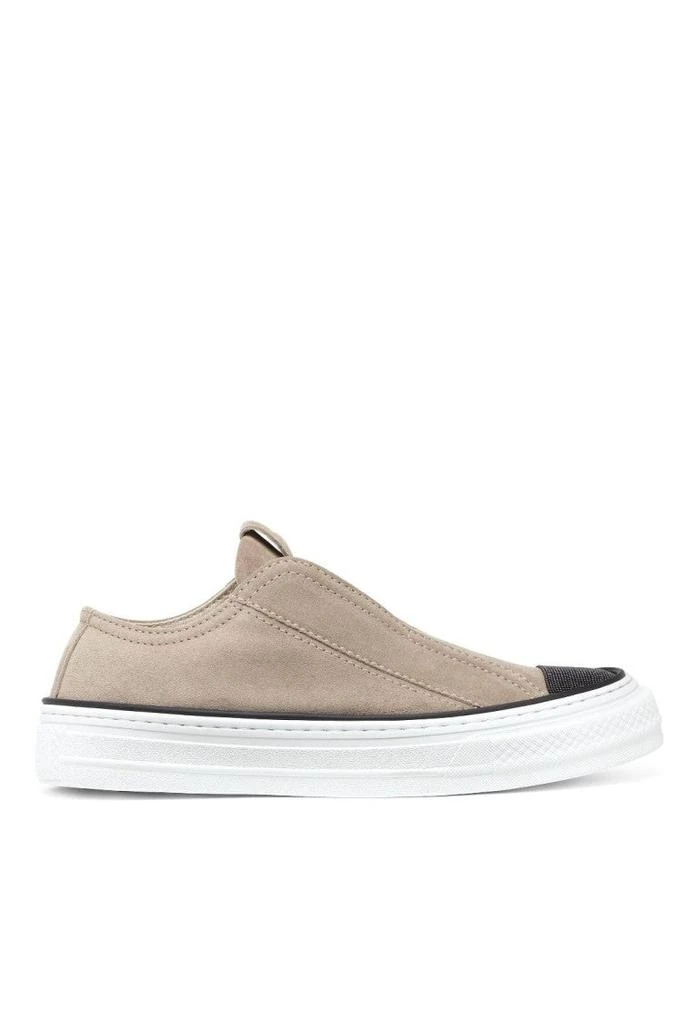 Brunello Cucinelli Suede Slip-On Footwear With Textured Toe Cap 1