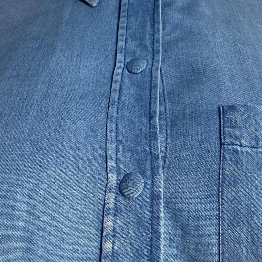 MOTHER OF PEARL Mother Of Pearl Buttoned Bishop Sleeve Shirt in Blue Cotton 2