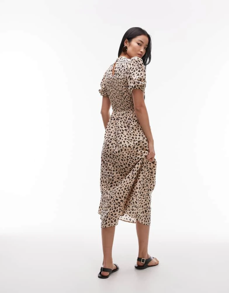Shop & Other Stories puff sleeves midi dress with shirred bodice in black  and beige hearts print on Sale at BeyondStyle  Get 60% Off & Other Stories  puff sleeves midi dress
