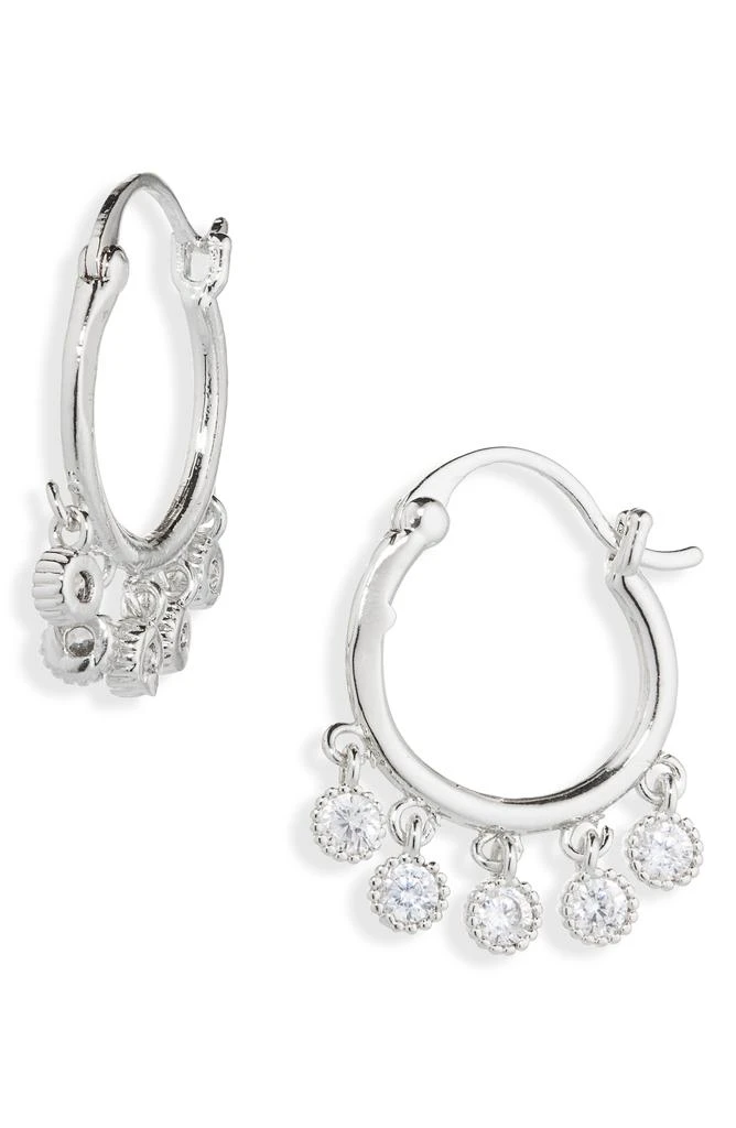 Cara Crystal Drop Hoop Earrings