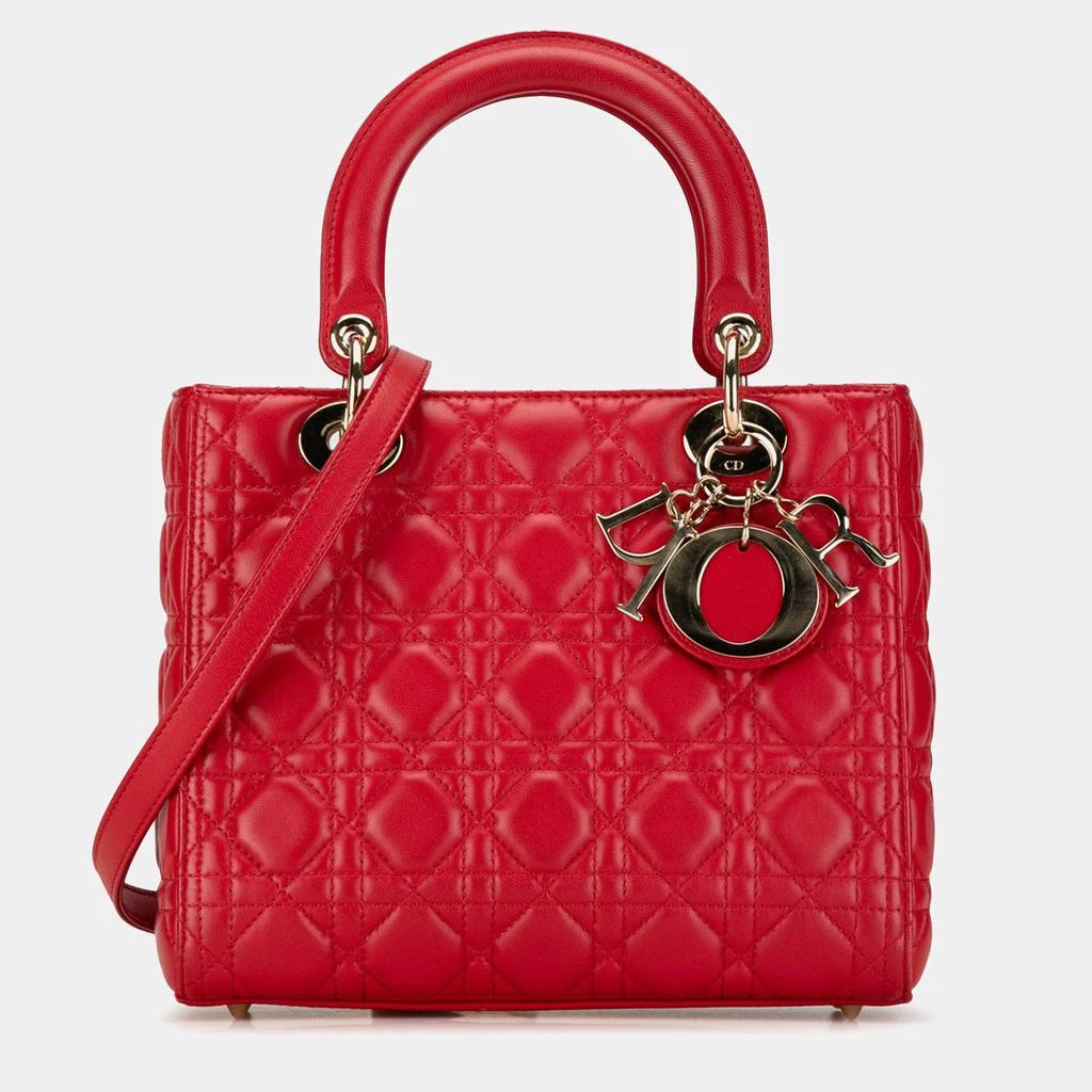 Dior Dior Red Medium Lambskin Cannage Lady Dior 1