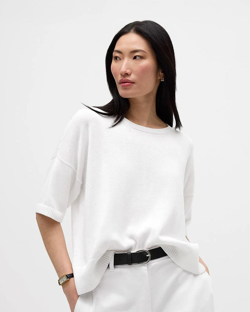 Eileen Fisher Crewneck Elbow Sleeve Sweater 6