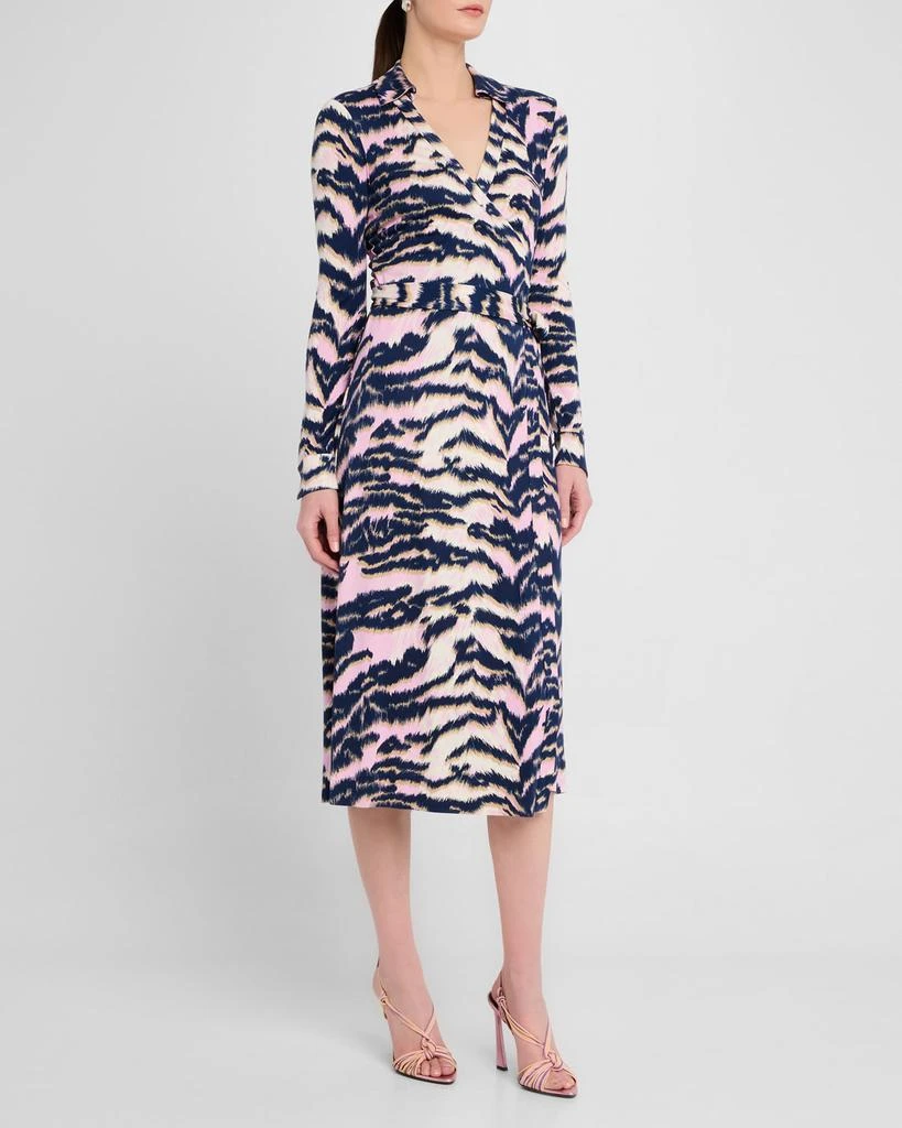 Diane von Furstenberg Abigail Tiger-Print Midi Wrap Dress 4