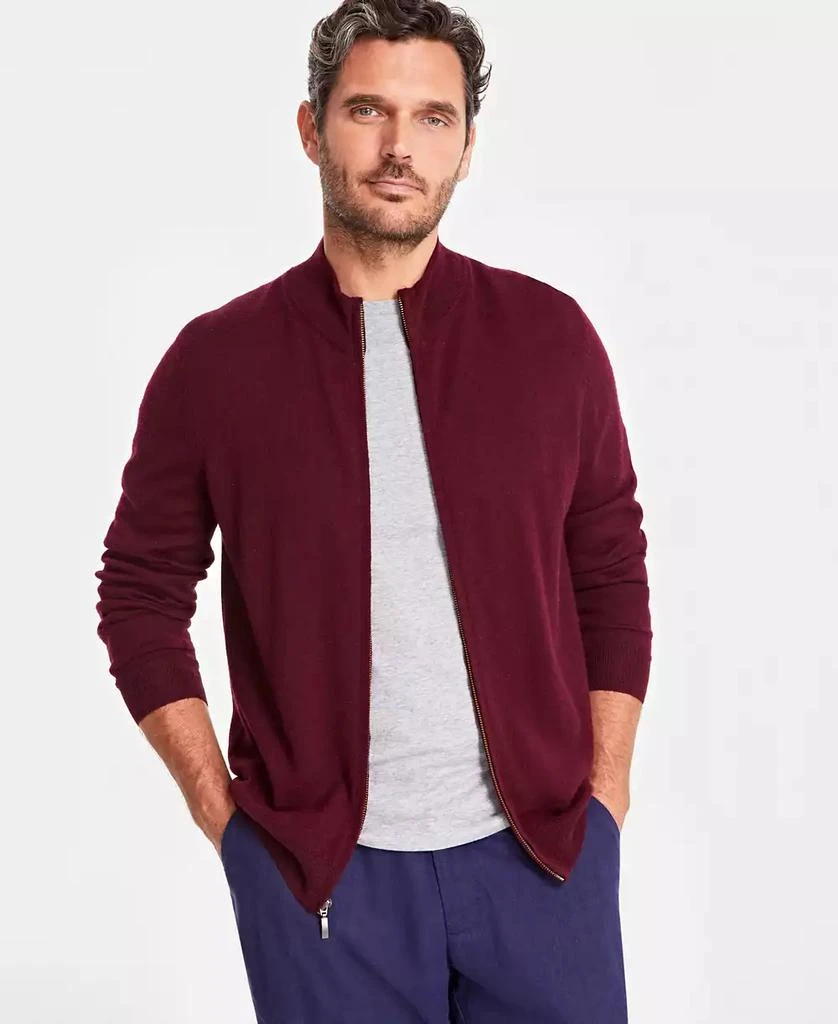 Club Room Men's Merino Zip-Front Sweater, Created for Macy's 1