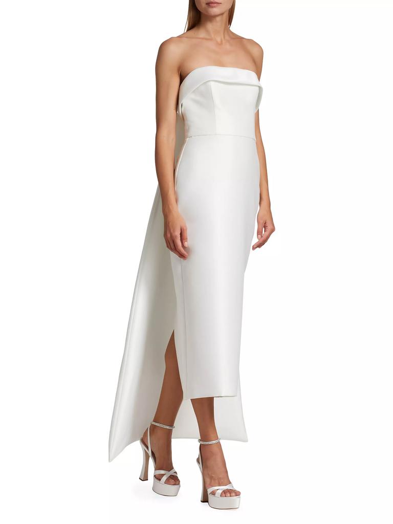 Amsale Mikado Satin Tea-Length Bridal Dress