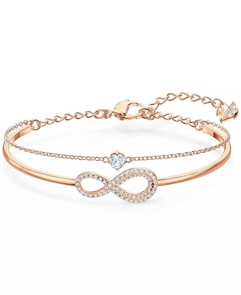 Swarovski Crystal Infinity Symbol Double-Row Bangle Bracelet 1