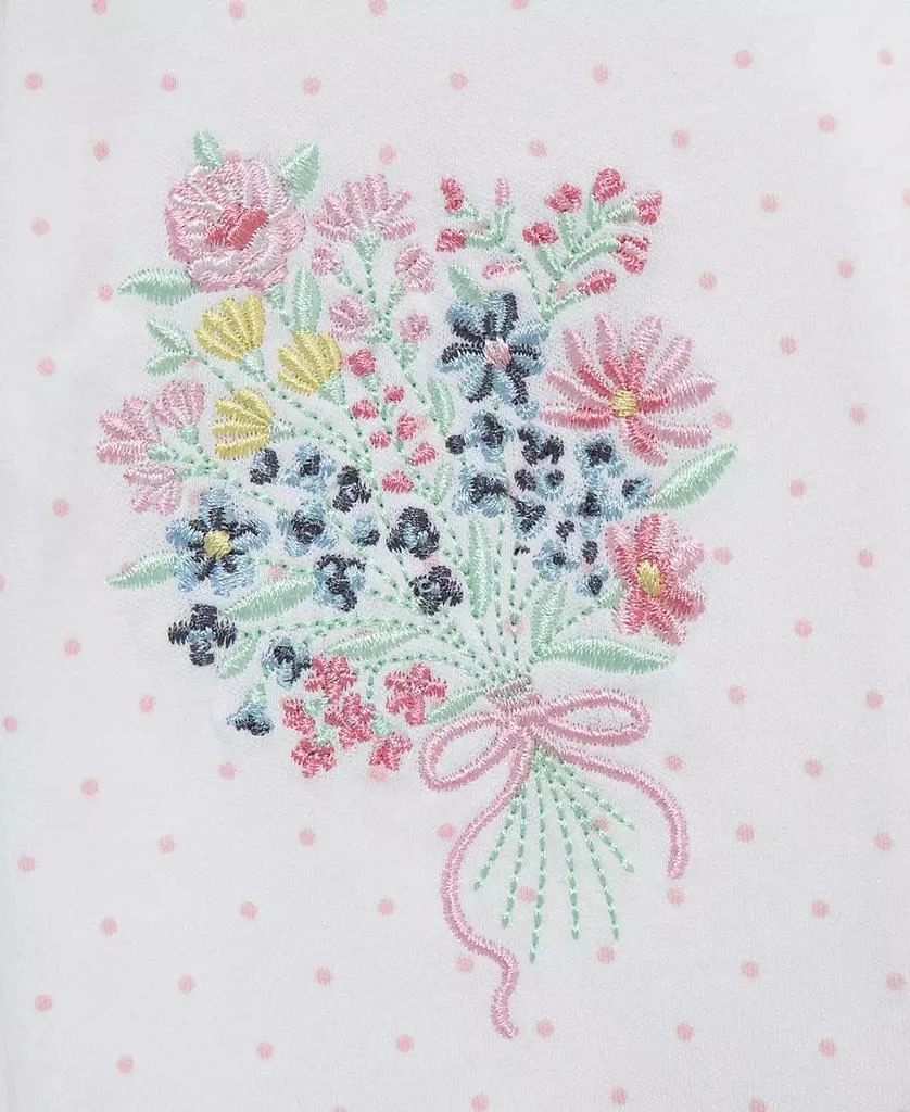 Little Me Baby Girls
 Bouquet Printed Footie with Hat 4