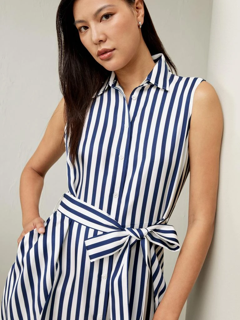LILYSILK Silk Striped Sleeveless Dress for Women 3