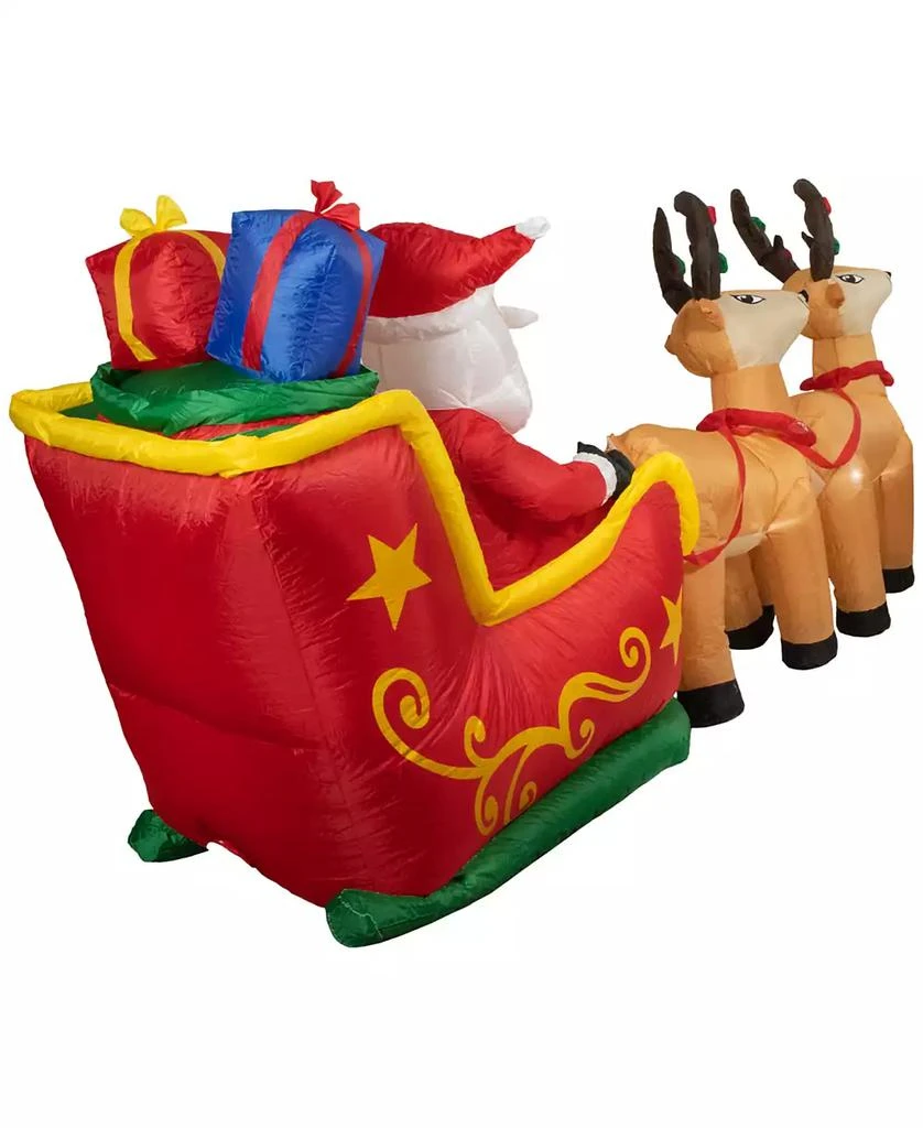 Northlight 8' Inflatable Santa's Sleigh and Reindeer Outdoor Christmas Decoration 4