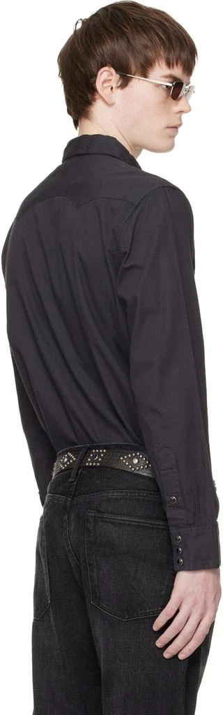 RRL Black Slim Fit Twill Western Shirt 3