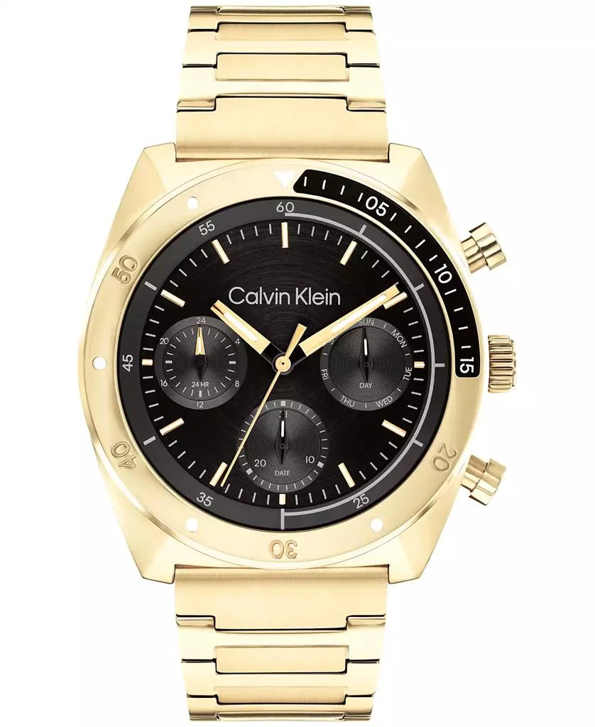 Shop Men's Flex Gold-Tone Stainless Steel Bracelet Watch 42mm on Sale ...