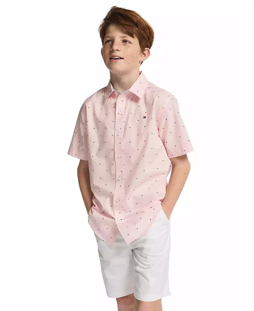 Tommy Hilfiger Boys' 8-20 Tommy Flag Short-Sleeve Woven Shirt