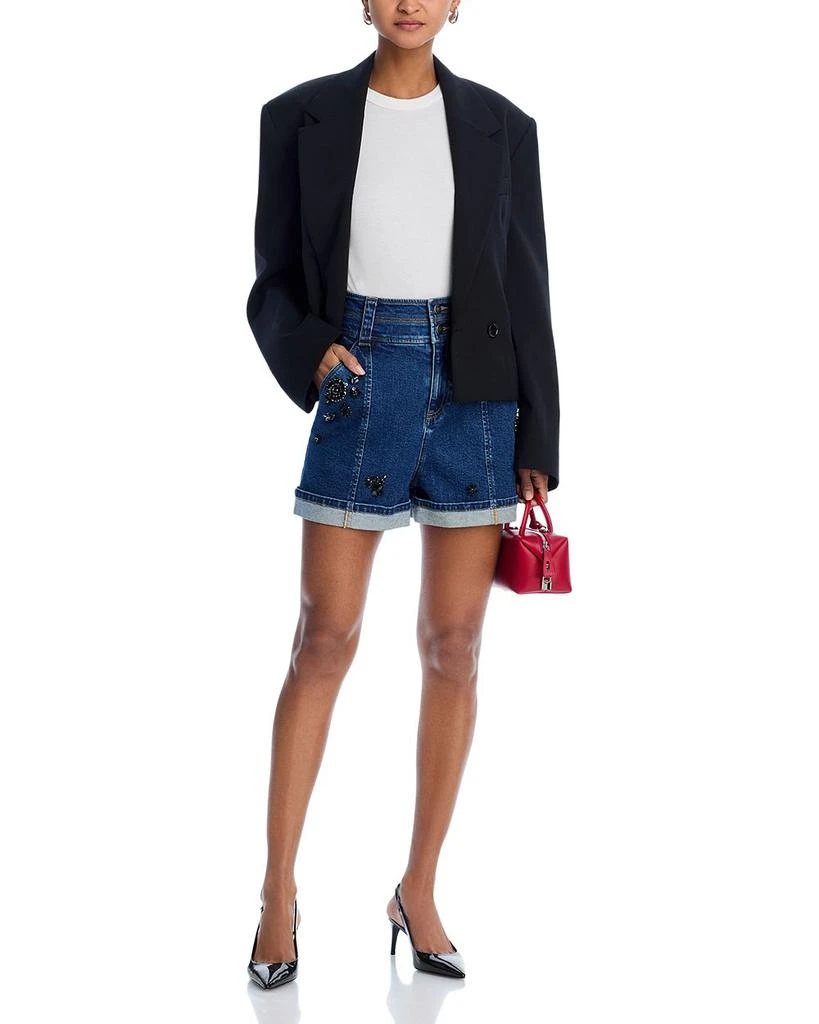 Cinq à Sept Embellished Shorts in Oceane 2