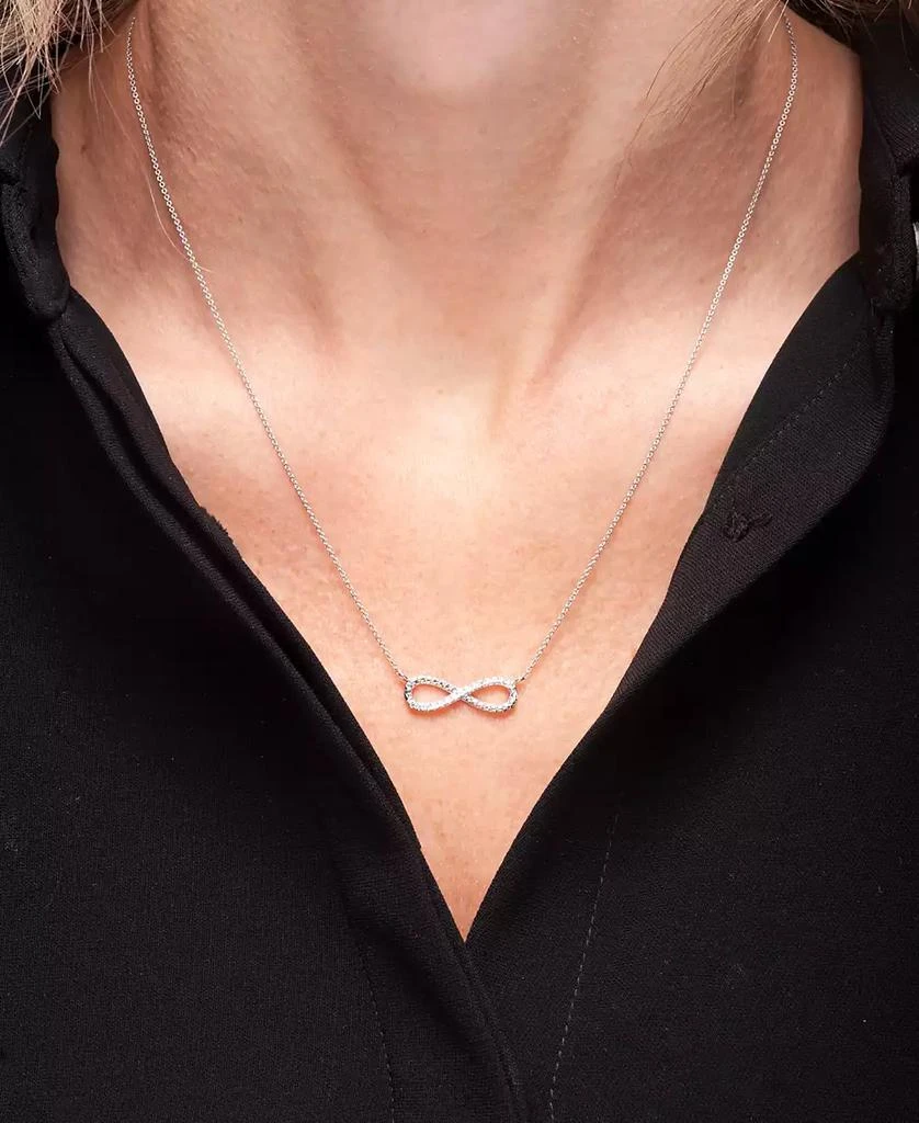 Macy's Diamond Infinity 18" Pendant Necklace (1/10 ct. t.w.) in Sterling Silver 2