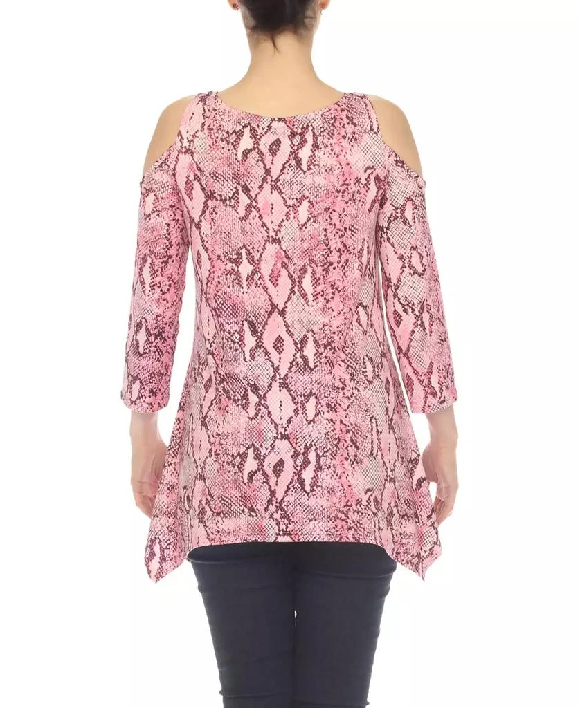 White Mark Maternity Snake Print Cold Shoulder Tunic 5