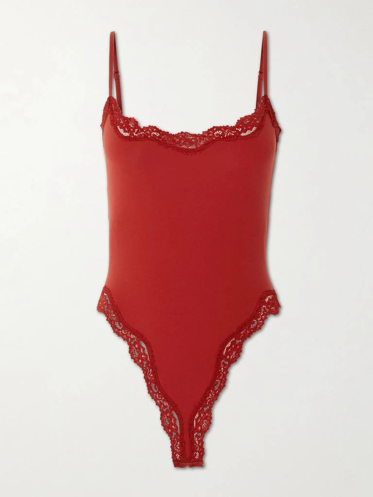 SKIMS Fits Everybody Lace Cami Bodysuit - Brick