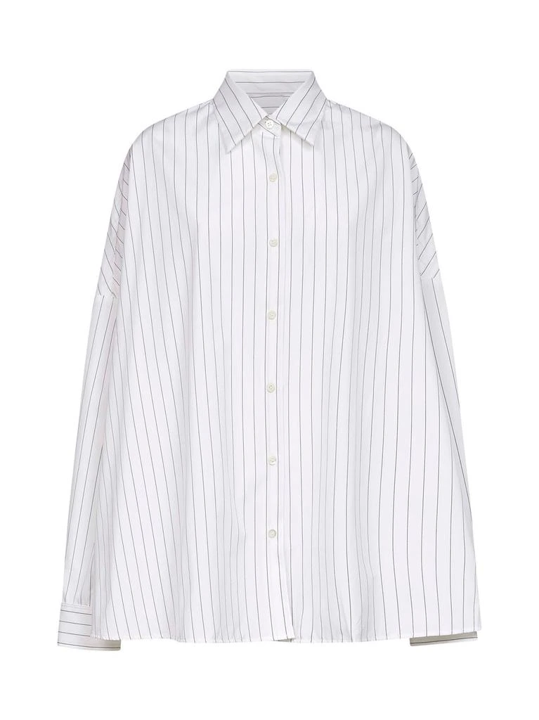 DRIES VAN NOTEN | White striped cotton cocoon shirt | Women | XS