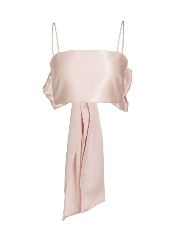 LOVESHACKFANCY Roseanna Bow Silk Crop Top 5
