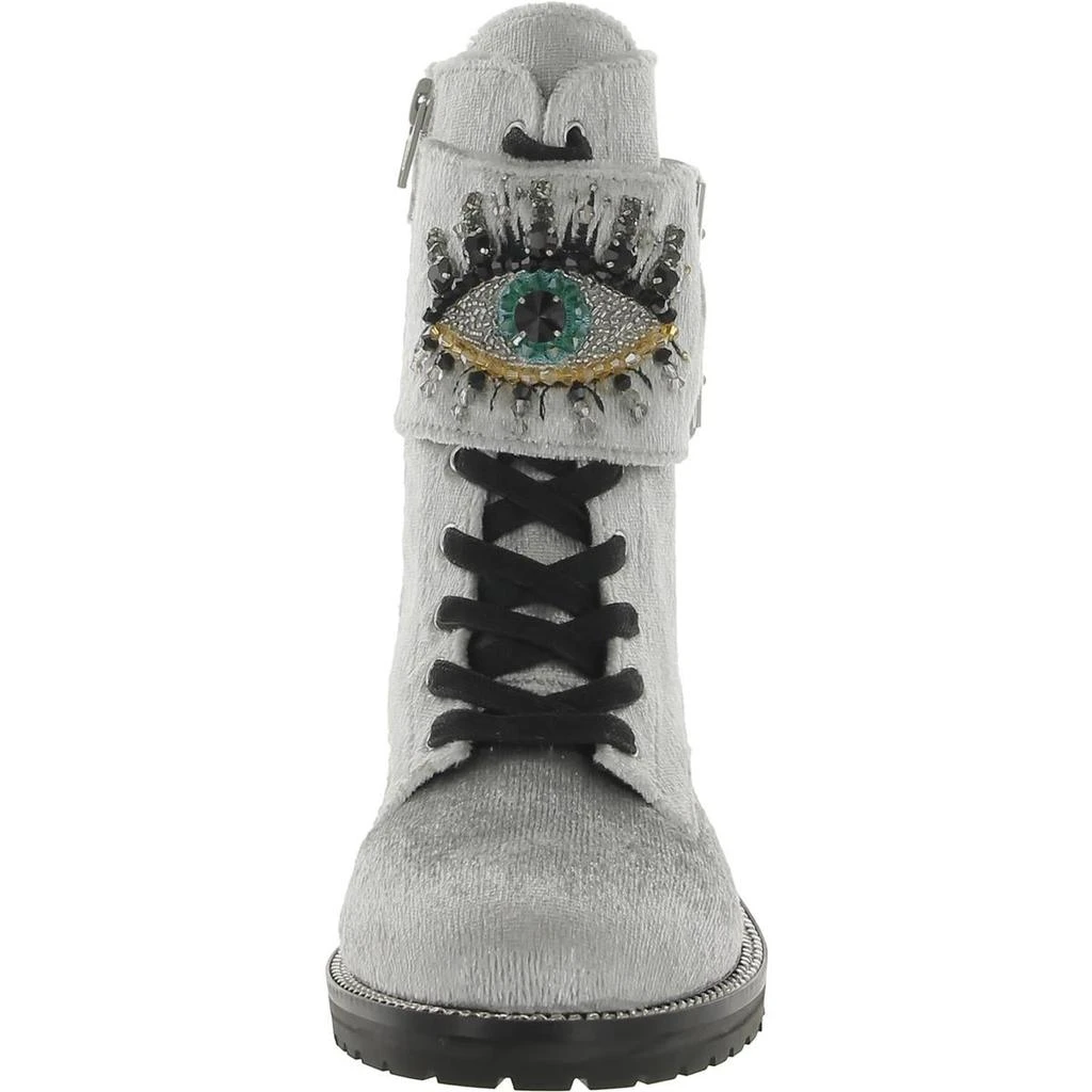 Kurt Geiger Sutton Eye Womens Velvet Embellished Ankle Boots 3