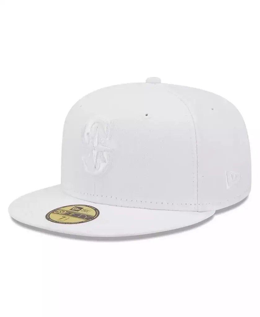 New Era Men's Seattle Mariners White on White 59FIFTY Fitted Hat