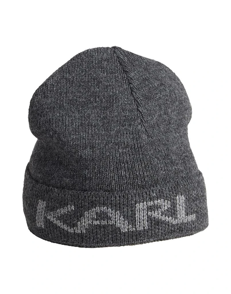 Karl Lagerfeld Paris | Stretch-Wool Logo Beanie | Gray | One Size Karl Lagerfeld Paris Men main image 2