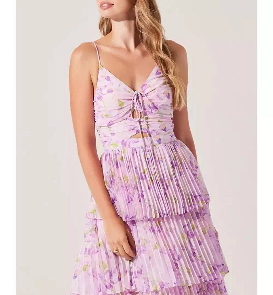 ASTR Women's Daytona Tie-Front Pleated Maxi Dress 3