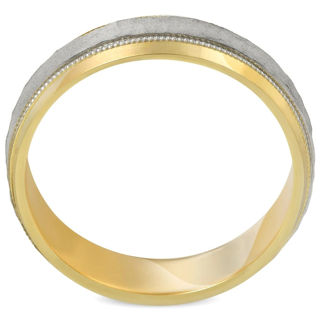 Pompeii3 Platinum & 18k Yellow Gold 6MM Sandblast Brushed Mens Wedding Band 2