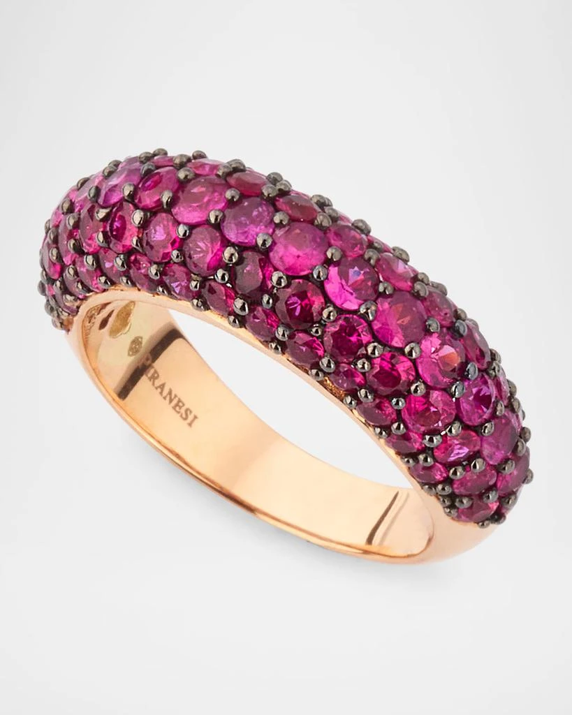 Piranesi 18K Rose Gold Deep Pink Sapphire Dome Ring, Size 6 3