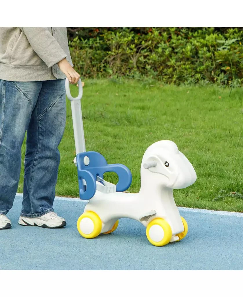 HONGGE 4 in 1 Toddler Rocking Horse with Push Handle and Balance Board 8