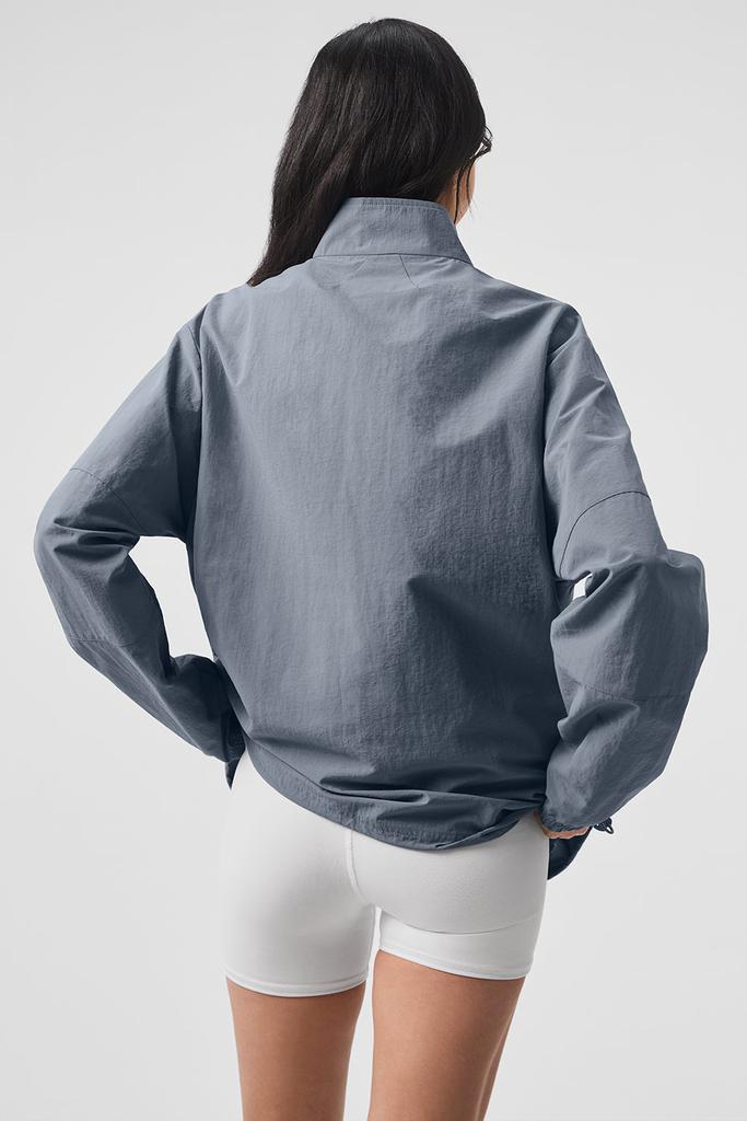 Alo Lightweight Takeaway Track Pullover - Steel Grey