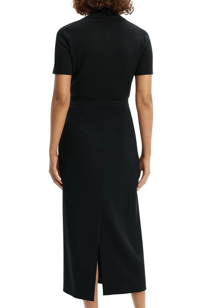Theory Button Front Mixed Media Crepe Dress 2