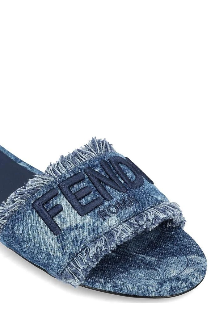 Fendi Fendi Sunshine Fringed Denim Slides 4