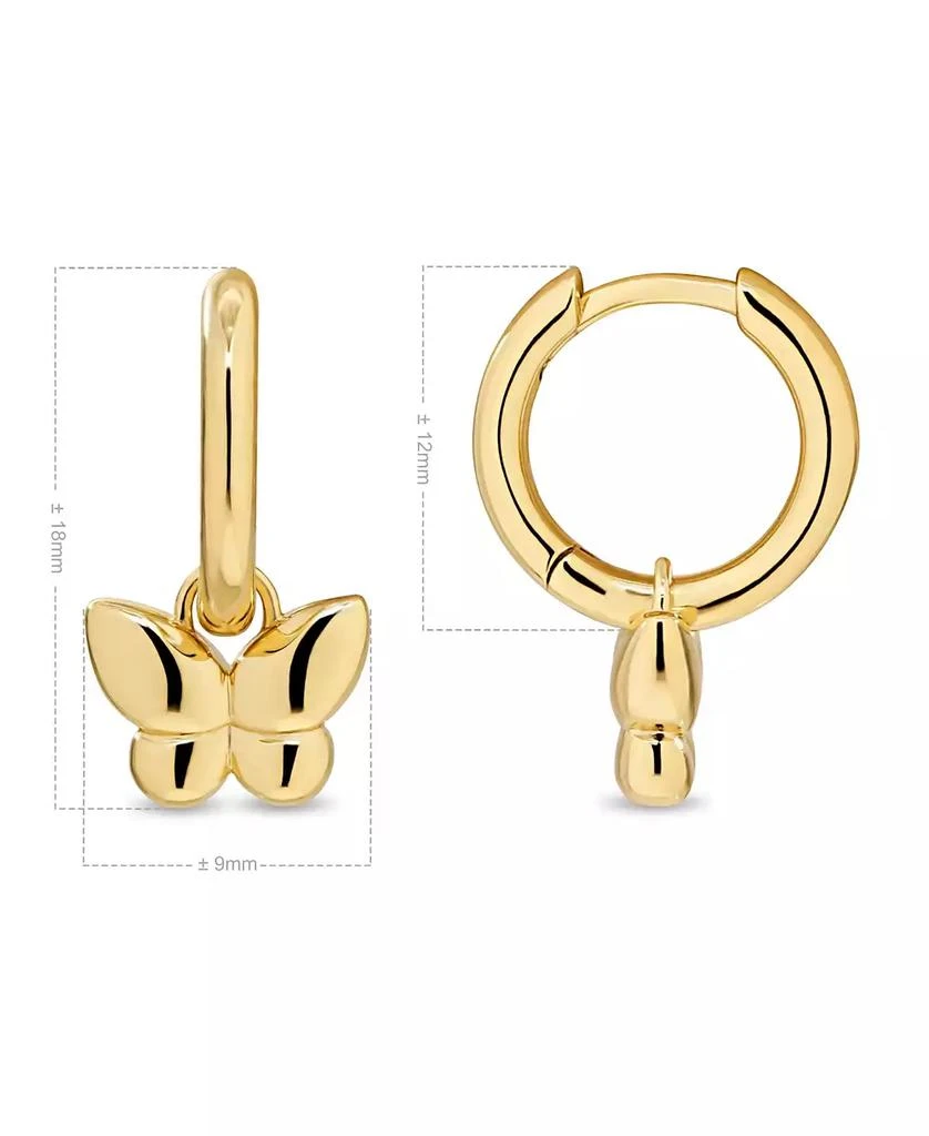 DEVATA Butterfly Hoop Earrings in Plated Sterling Silver 2