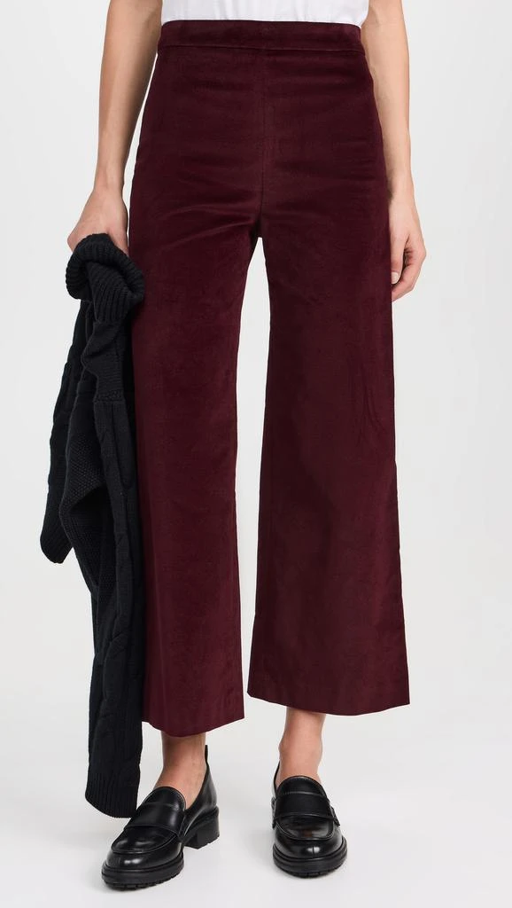 FRAME Cropped Velvet Wide Leg Trousers 6