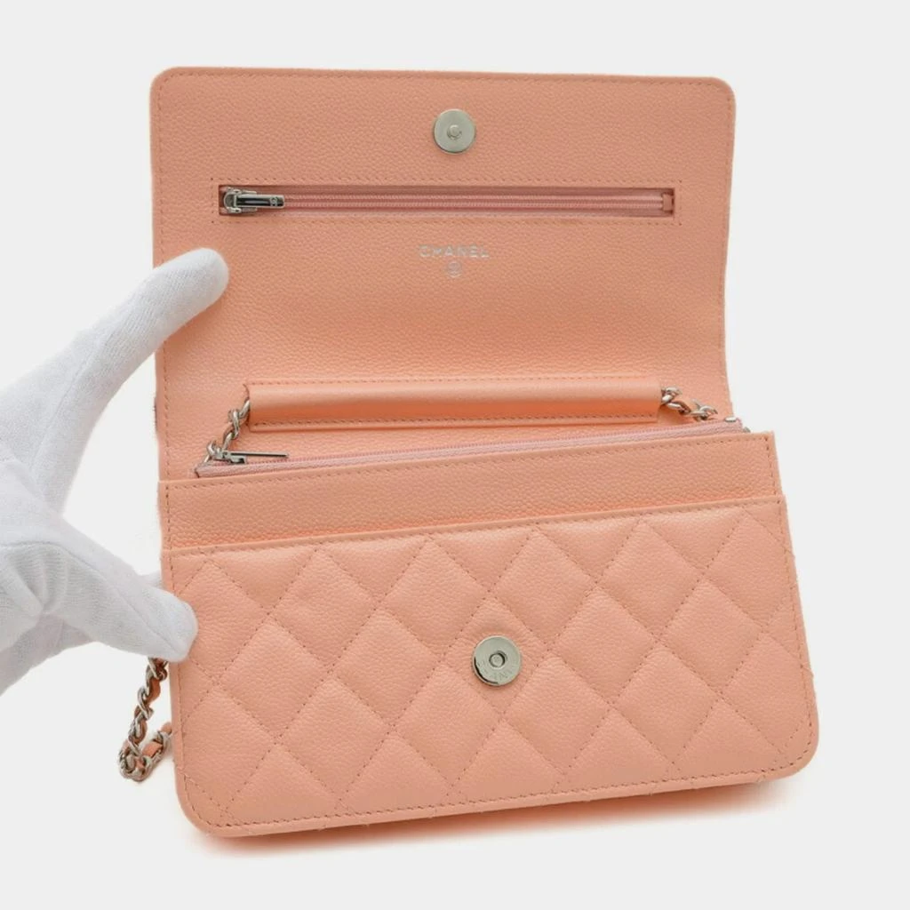 Chanel Chanel Salmon Pink Caviar LeatherClassic Wallet on Chain 5