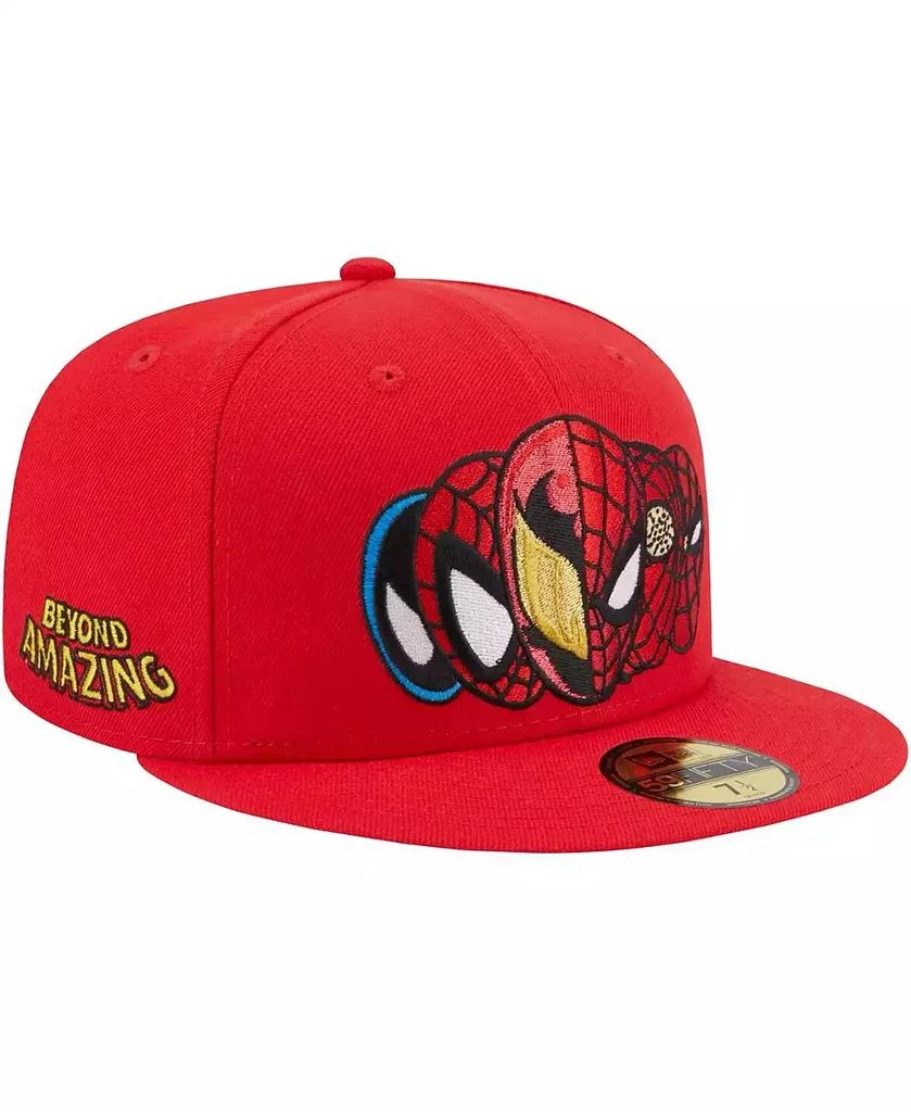 New Era Men's Red Spider-Man Faces 59FIFTY Fitted Hat 1